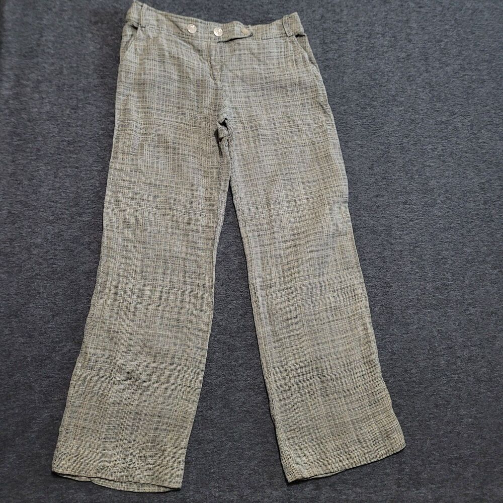 Valentino L/XL 35" dress pants trousers knit zip button linen silk blend texture